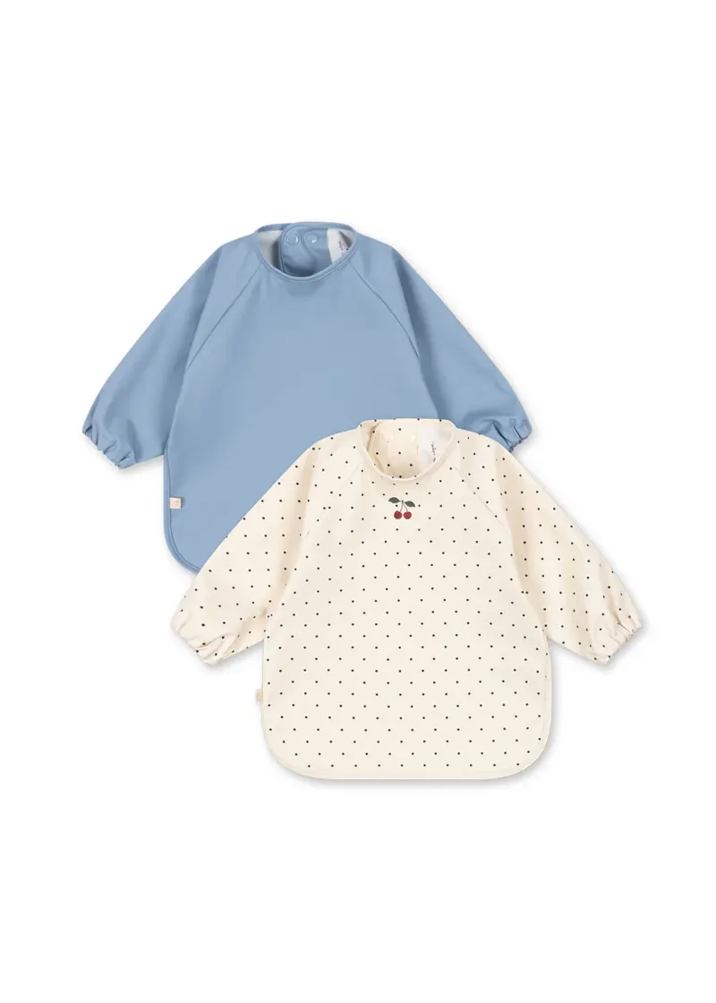 2 pak, Hagesmække med ærmer, Navy Dot/Rain Washed