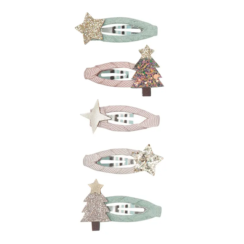 5 hårspænder, Mini Christmas Tree