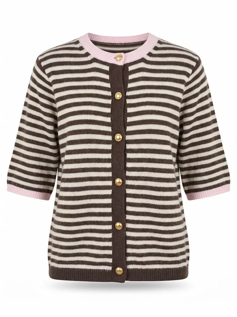 A-Bee - Brooke  W6035  - Brown / Pink Stripe