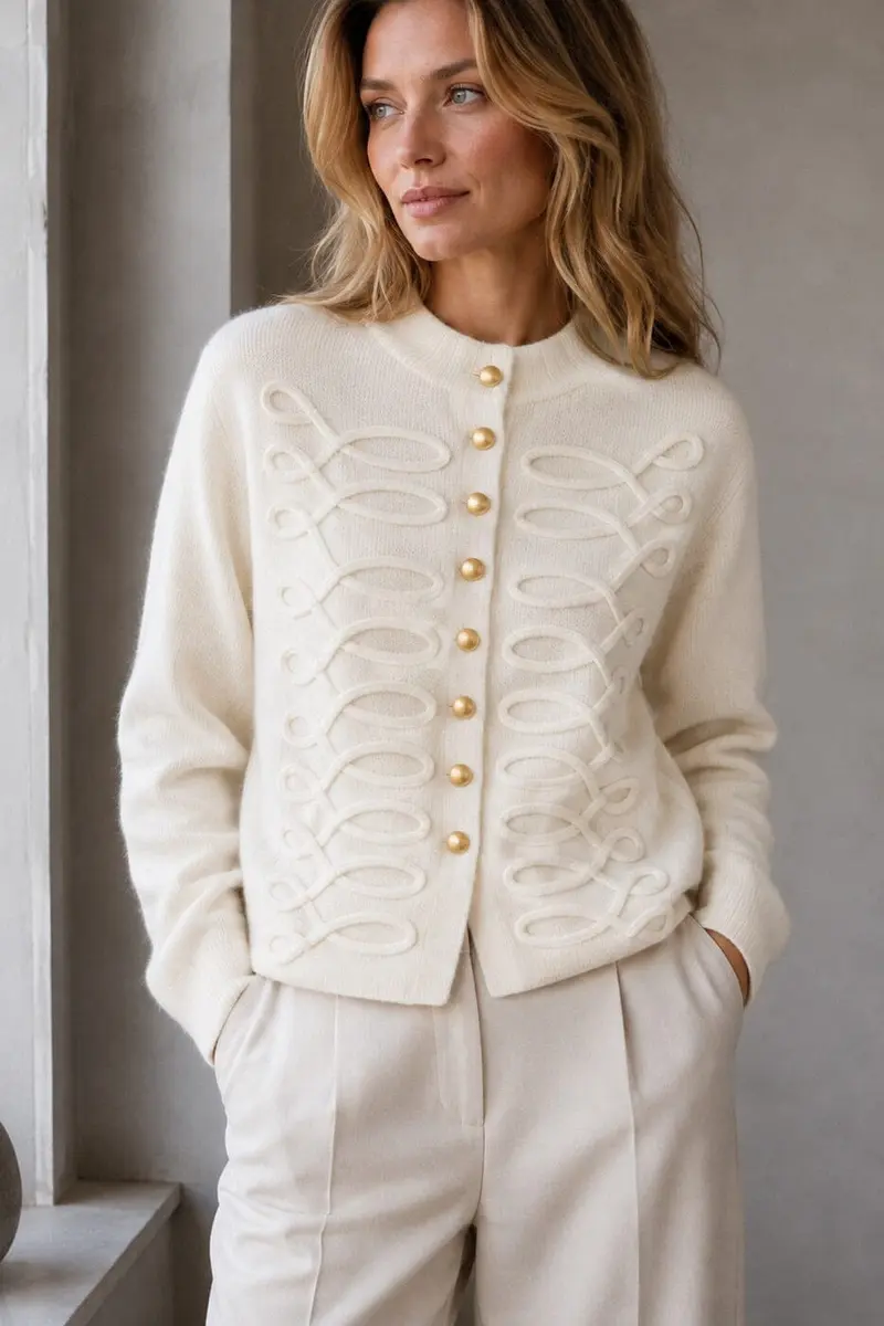 A-Bee - Honora Cardigan - Ecru