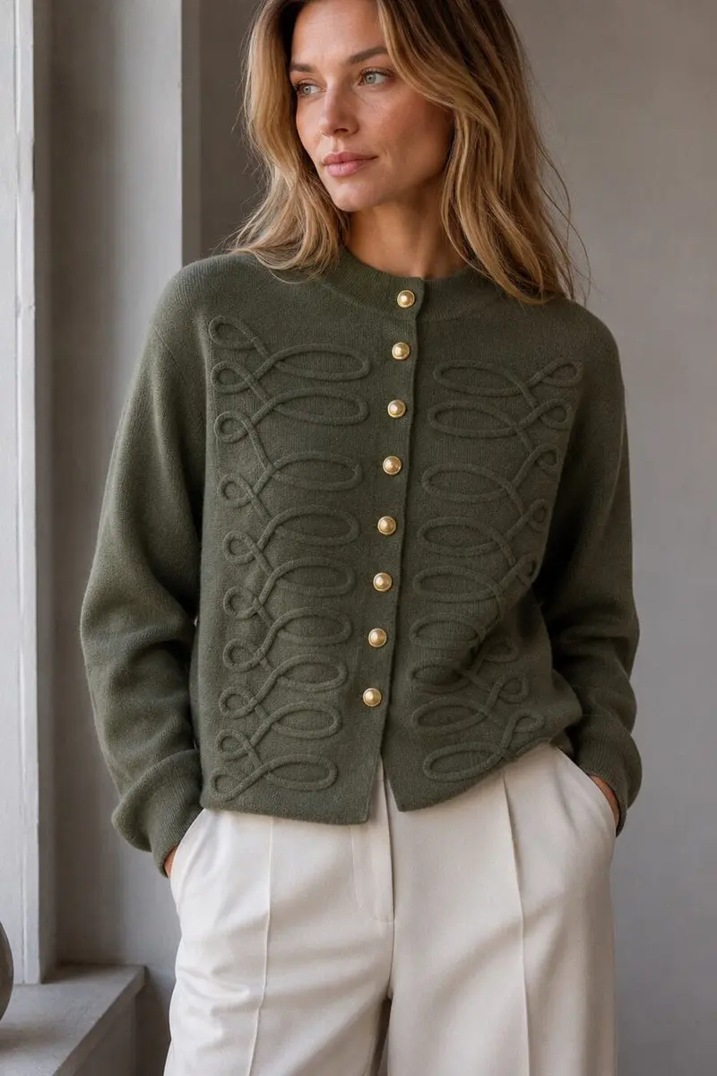 A-Bee - Honora Cardigan - Khaki