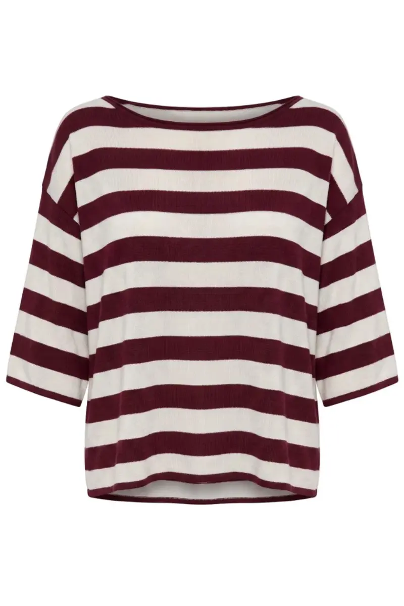 A-Bee - Ivy  70125  - Burgundy / Off-White Stripe