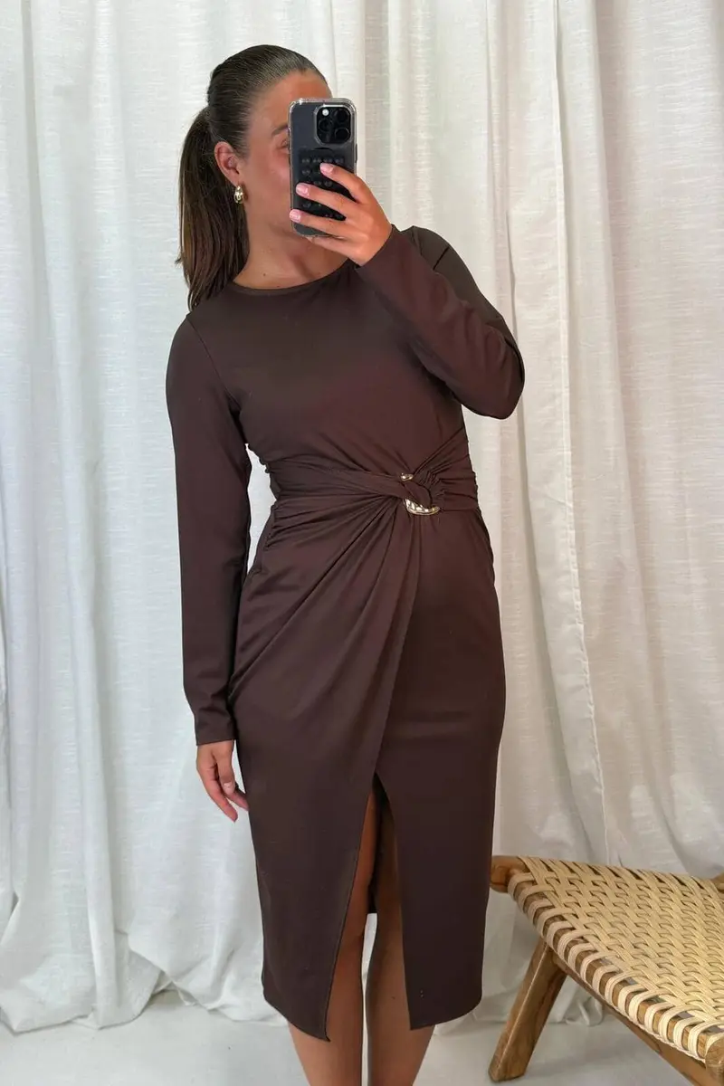 A-bee - Odette Dress - Dark Brown