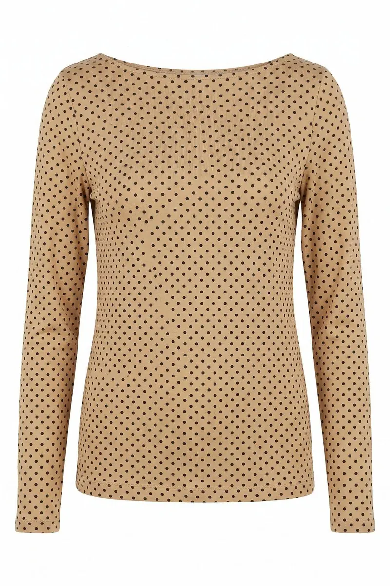 A-Bee - Poppy  97201  - Beige With Black Polka Dot