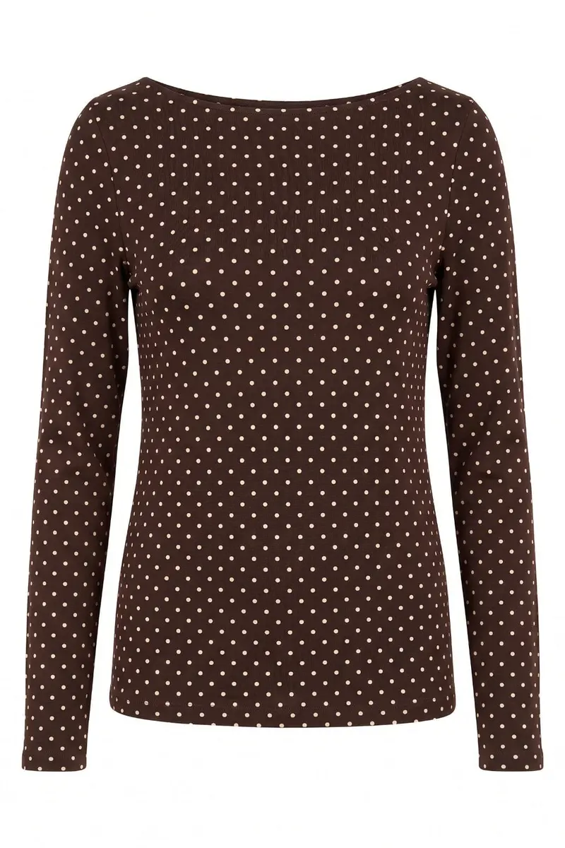 A-Bee - Poppy  97201  - Brown With Cream Polka Dot