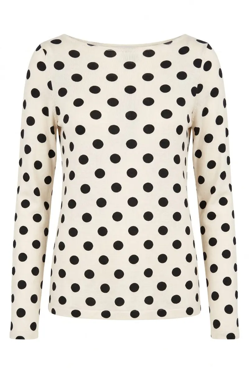 A-Bee - Poppy  97201  - Cream With Black Polka Dot