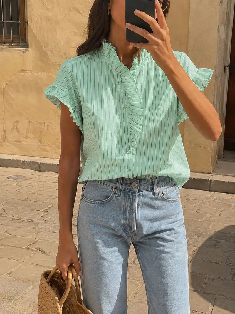 A-Bee - Sabella Blouse - Light Green