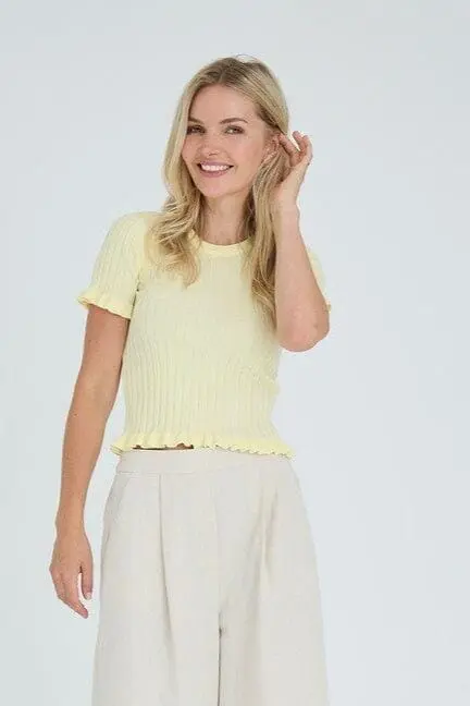 A-View - Fabi Knit Top AV7079 - 069 - Pale Yellow