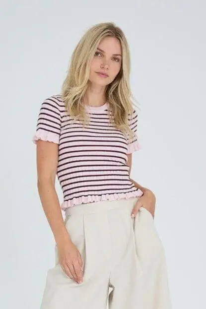 A-View - Fabi Knit Top AV7079 - 373 - Bordeaux/Rose