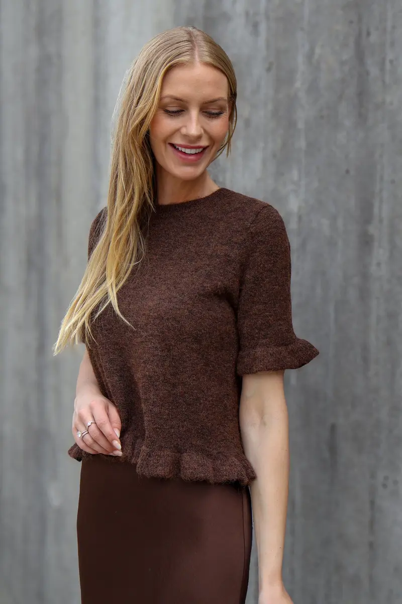 A-View - Landy Knit Blouse AV8227 - 194 - Dark Brown