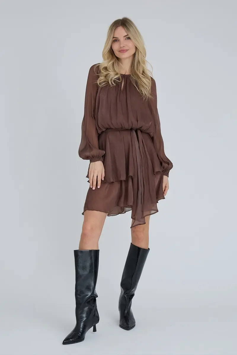 A-View - Ovena Dress Av8284 - 194 - Dark Brown