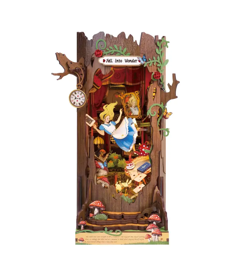 Alice i Eventyrland Book Nook 300 brikker 3D-puslespil