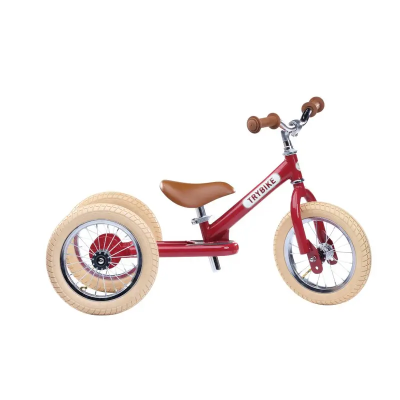 Balancecykel, trehjulet + tohjulet rød