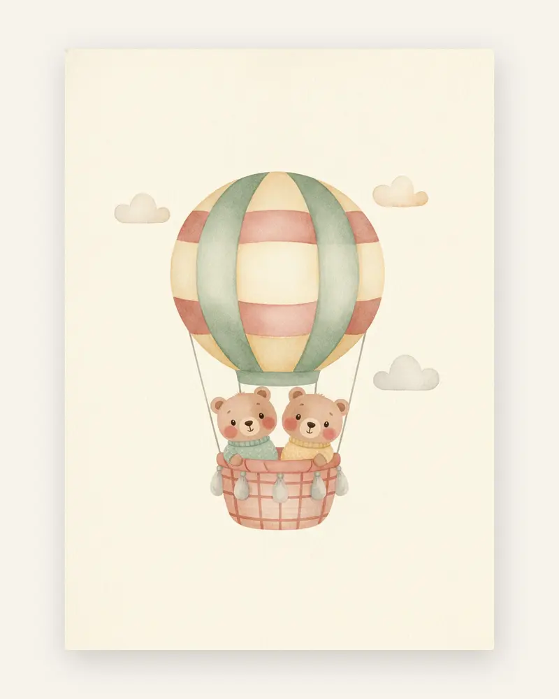 Bamser i luftballon plakat