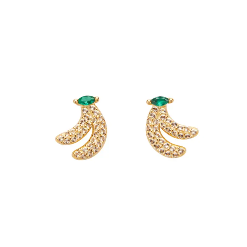 Banana crystal stud