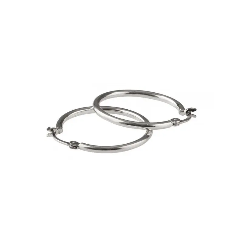 Basic large hoop silver