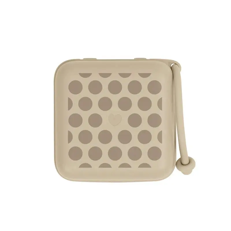 BIBS Accessories - Pacifier Box - Sutteboks - Mega Polka Studio - Vanilla/Dark Oak