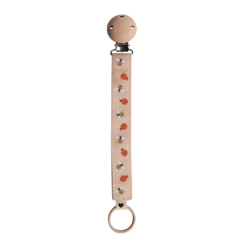 BIBS Accessories - Pacifier Clip Ribbon - Ladybug/Caterpillar/Beetle Studio - Blush