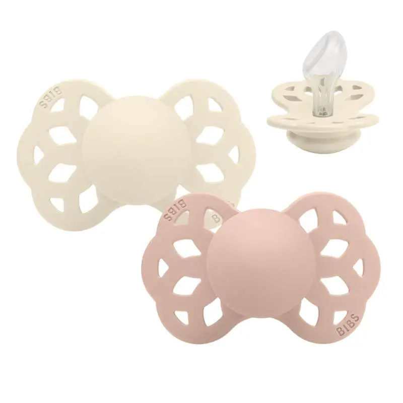 BIBS Anatomisk Infinity Sut - 2-Pak - Str. 2 - Silikone - Ivory/Blush