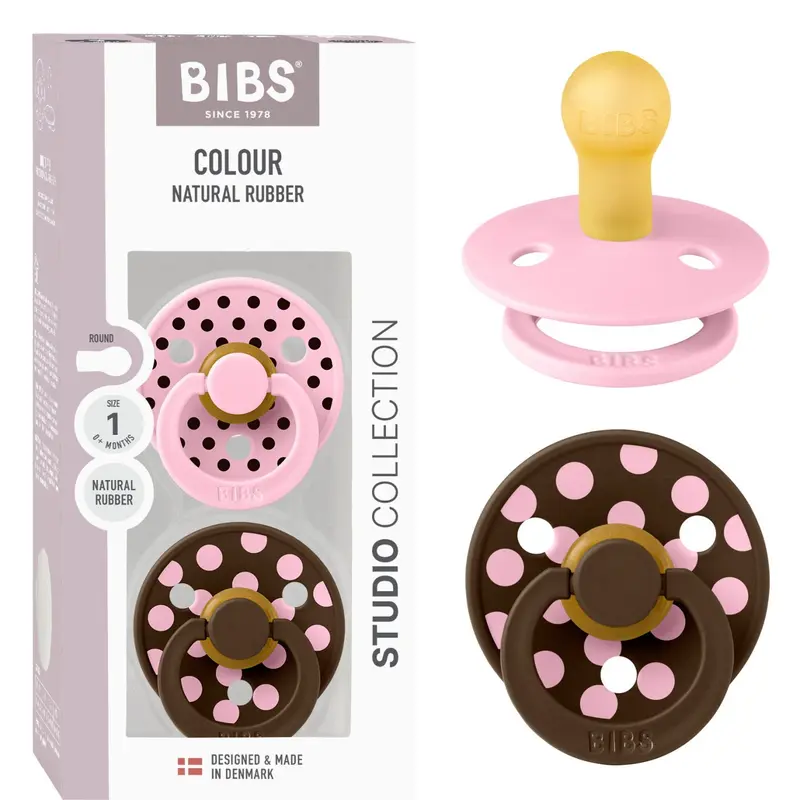 Bibs Baby Pink/Mocha Sut Studio Colour 2-Pak Polka Latex
