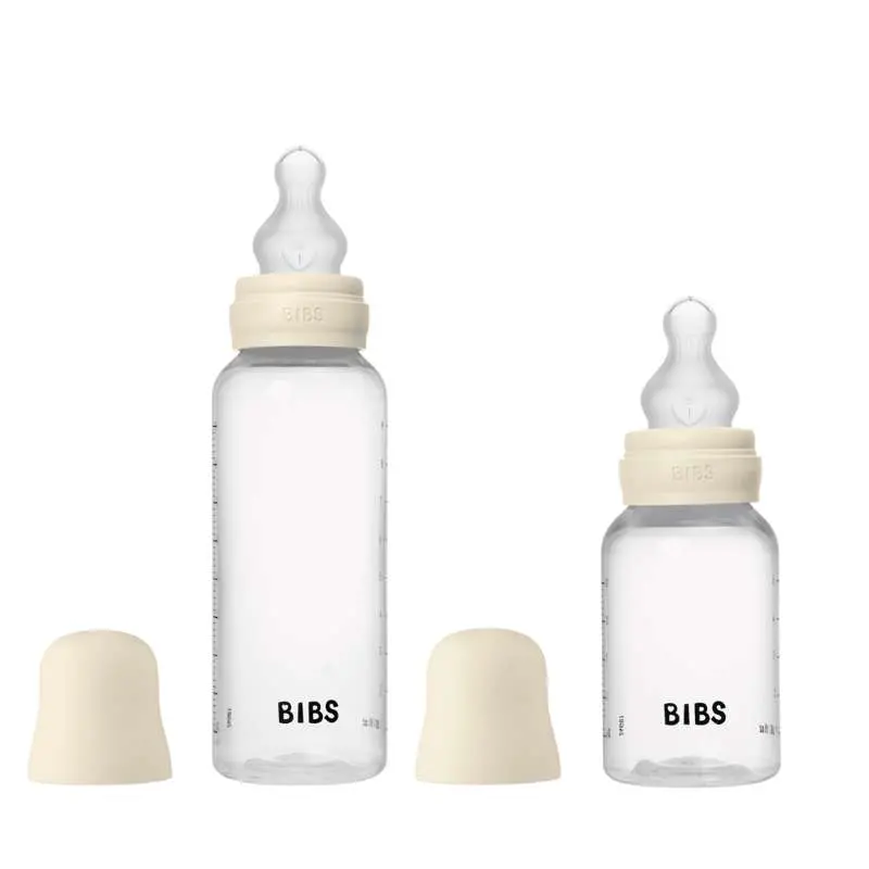 BIBS Bottle - Grow and Flow Sutteflaskesæt - Plastik - Silikone/Rund - 150ml/270ml - 2-Pak - Ivory
