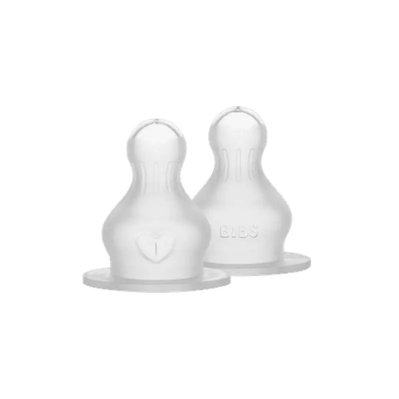 BIBS Bottle - Tilbehør - Suttehoved - Silikone/Rund - 2-Pak - Slow Flow