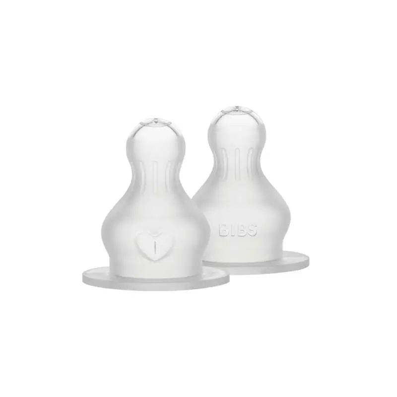 BIBS Bottle - Tilbehør - Suttehoved - Silikone/Rund - 2-Pak - Thick Flow