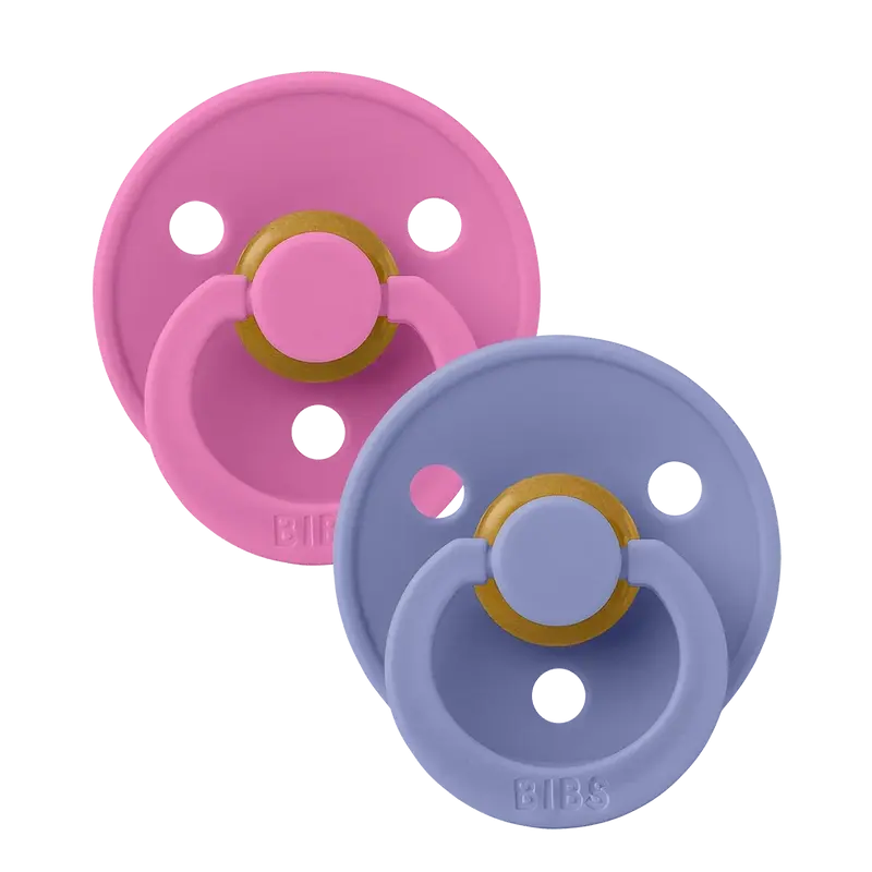 BIBS Pacifier Colour 2 PACK Latex Bubblegum/Peri