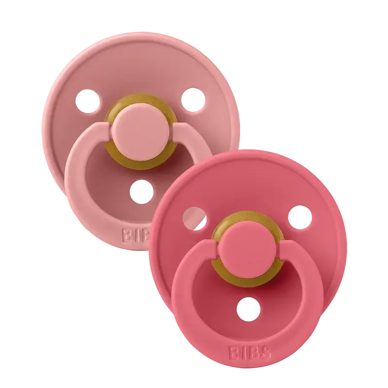 BIBS Pacifier Colour 2 PACK Latex Dusty Pink/Coral