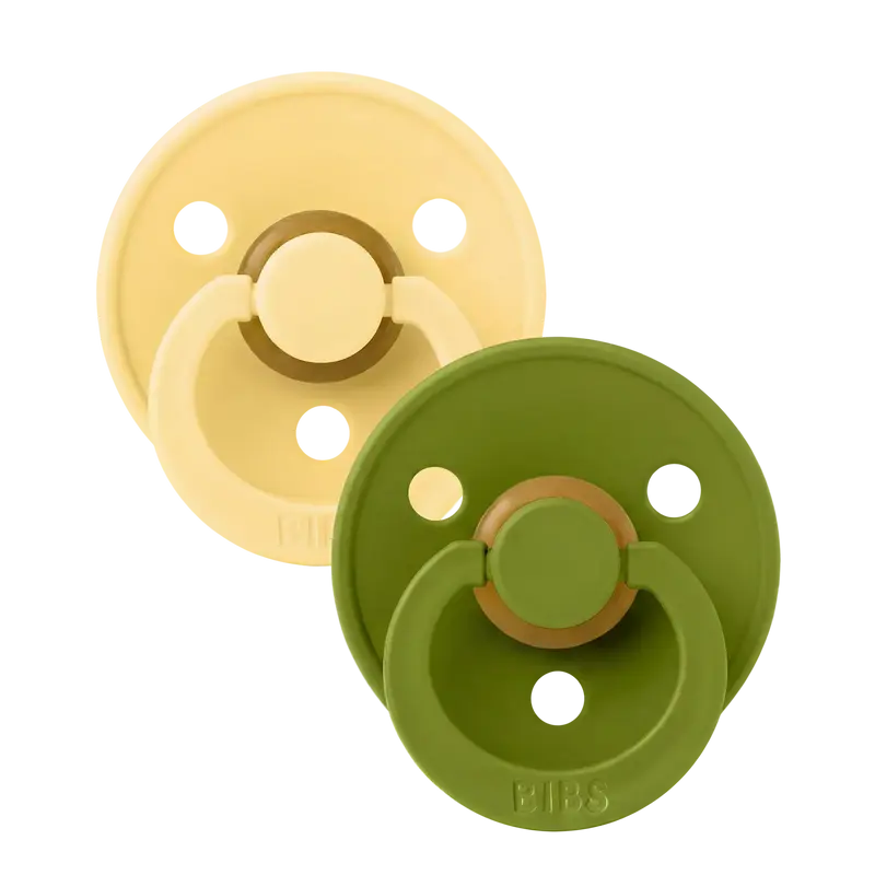 BIBS Pacifier Colour 2 PACK Latex Pale Butter/Wasabi