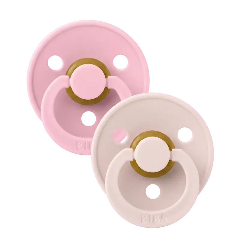 BIBS Pacifier Colour 2 PACK Latex Petal/Baby Pink