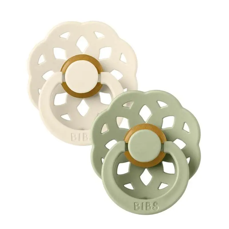 BIBS Rund Boheme Sut - 2-Pak - Str. 2 - Naturgummi - Ivory/Sage