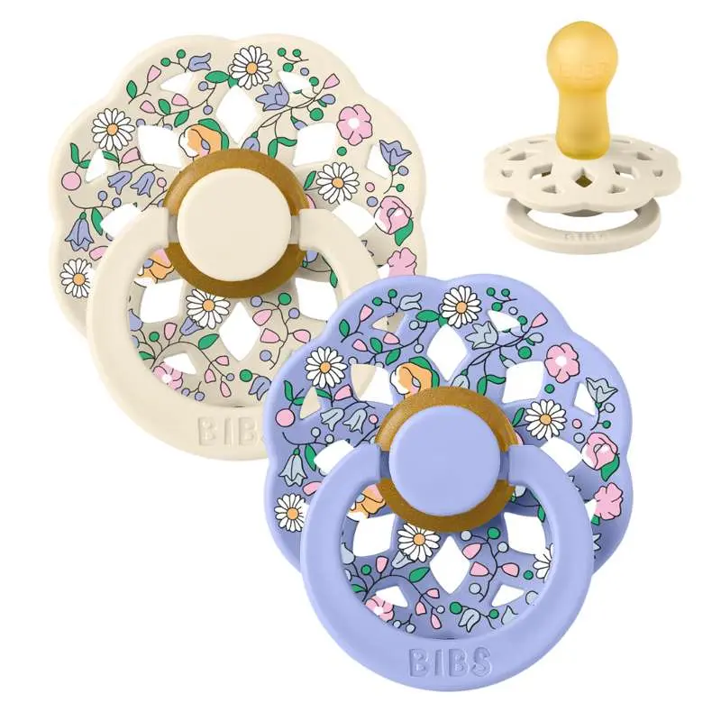 BIBS Rund Boheme Sut - 2-Pak - Str. 2 - Naturgummi - Liberty - Chloe Meadow/Ivory Mix
