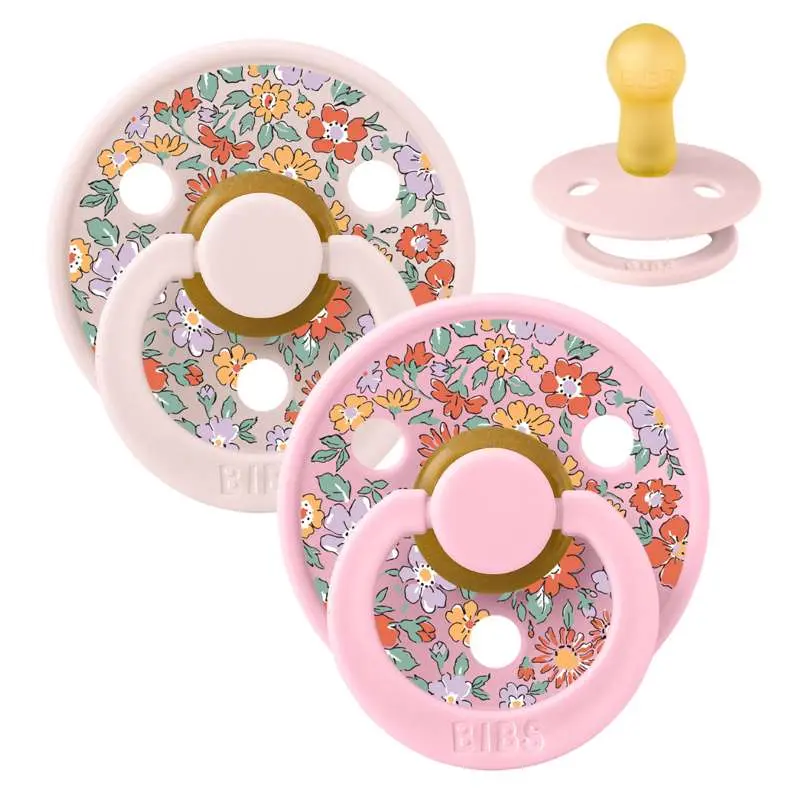 BIBS Rund Colour Sut - 2-Pak - Str. 2 - Naturgummi - Liberty - Oscar Meadow/Petal Mix