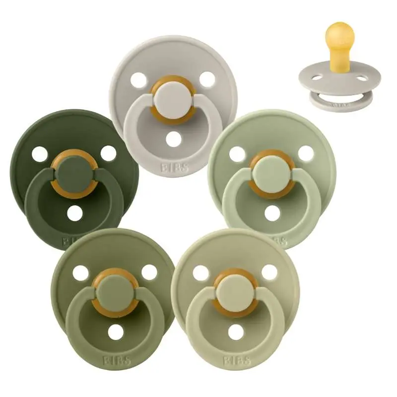 BIBS Rund Colour Sut - Sampak - 5 stk. - Str. 1 - Soft Moss