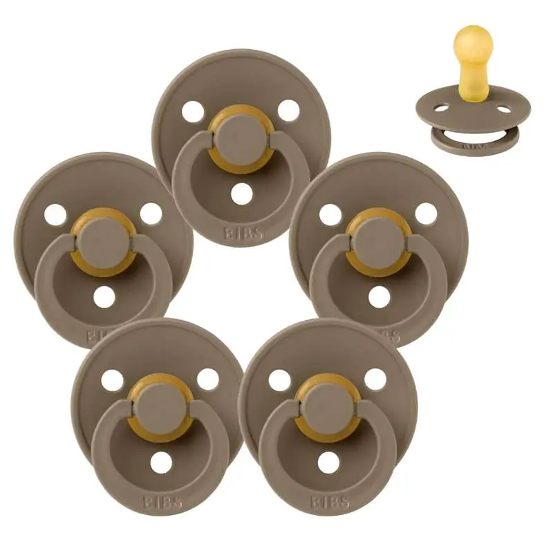 BIBS Rund Colour Sut - Sampak - 5 stk. - Str. 2 - Dark Oak