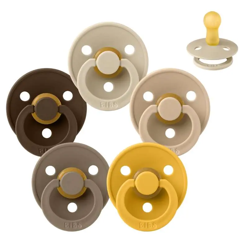 BIBS Rund Colour Sut - Sampak - 5 stk. - Str. 2 - Teddy Bear