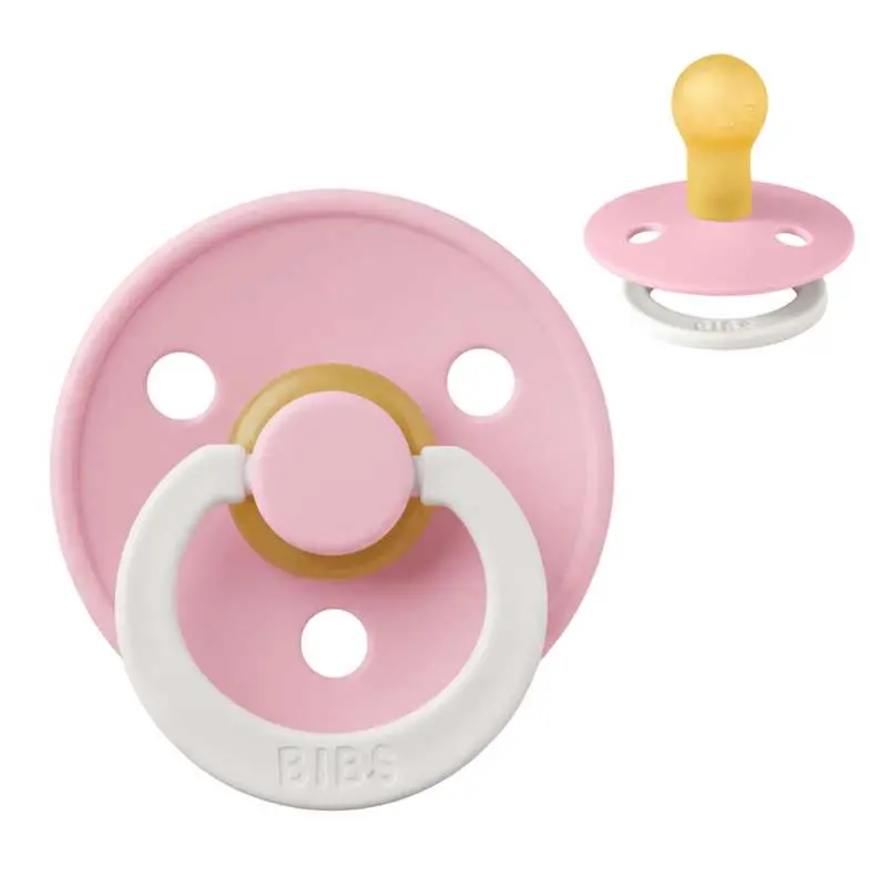 BIBS Rund Colour Sut - Str. 1 - Naturgummi - GLOW - Baby Pink