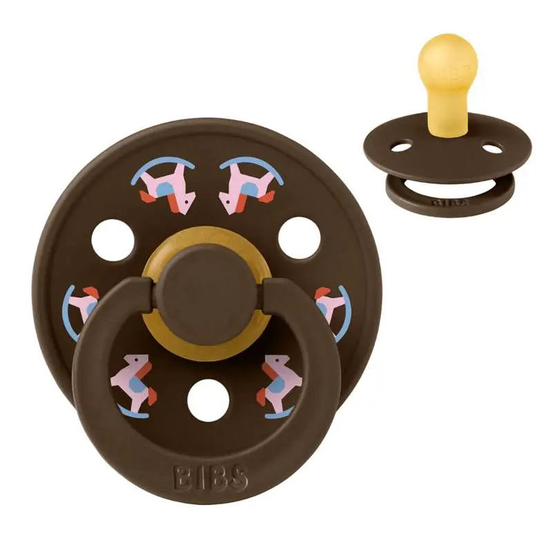 BIBS Rund Colour Sut - Str. 1 - Naturgummi - Holiday Horse - Mocha