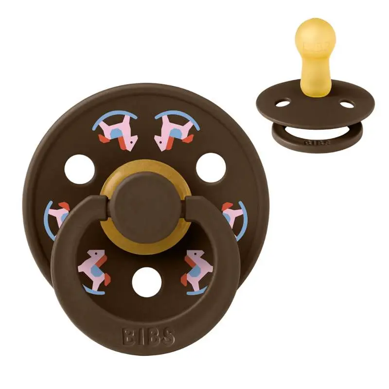 BIBS Rund Colour Sut - Str. 2 - Naturgummi - Holiday Horse - Mocha