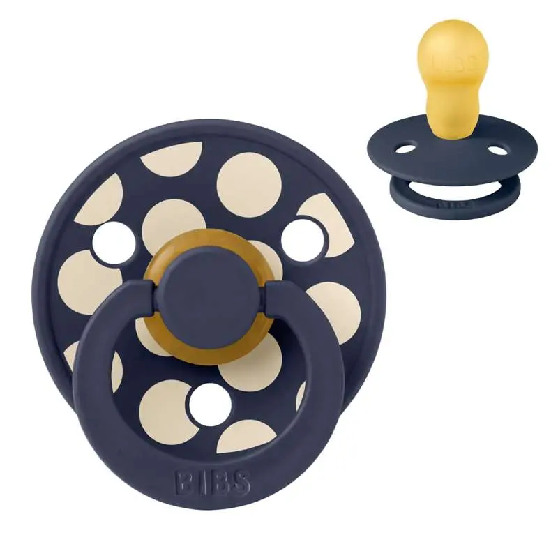 BIBS Rund Colour Sut - Str. 3 - Naturgummi - Mega Polka Studio - Ivory/Deep Space