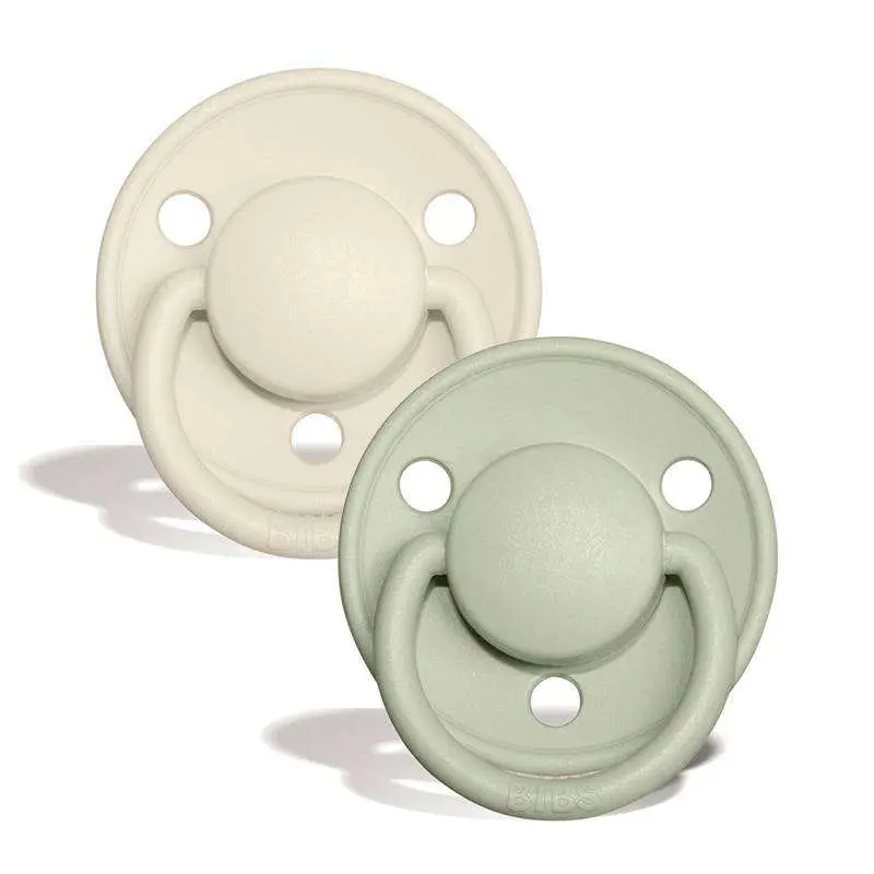 BIBS Rund De Lux Sut - 2-Pak - Onesize - Silikone - Ivory/Sage