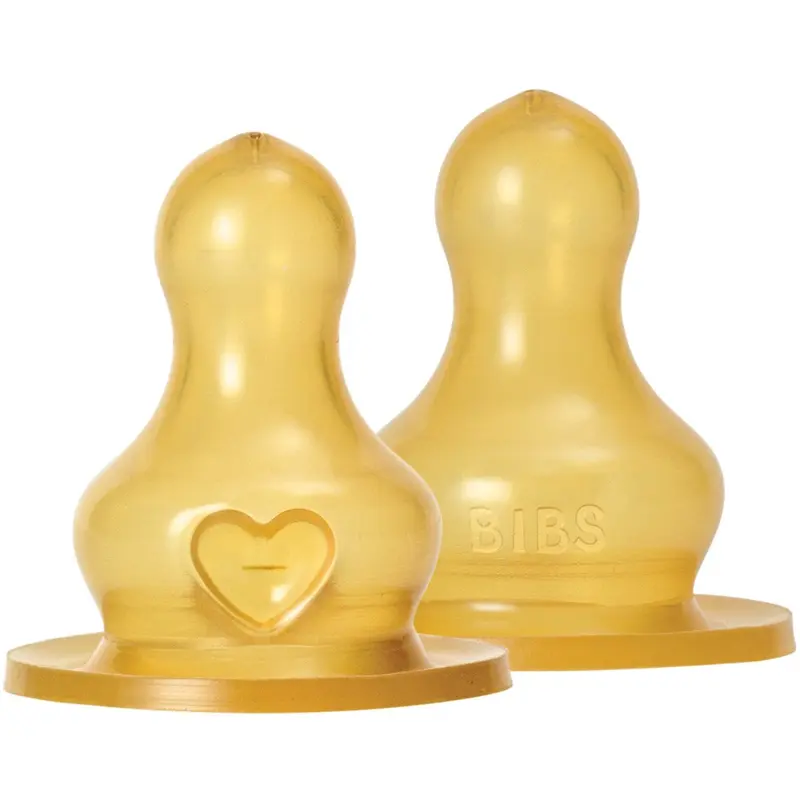 Bibs Sutteflaske Nipple Rund Latex 2-pak