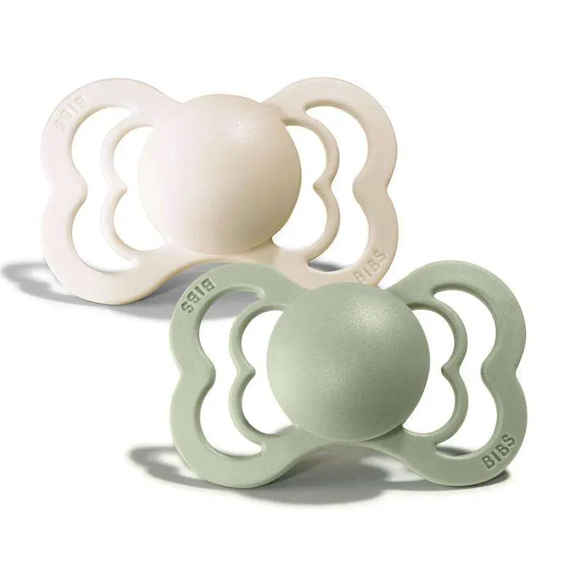 BIBS Symmetrisk Supreme Sut - 2-Pak - Str. 1 - Silikone - Ivory/Sage