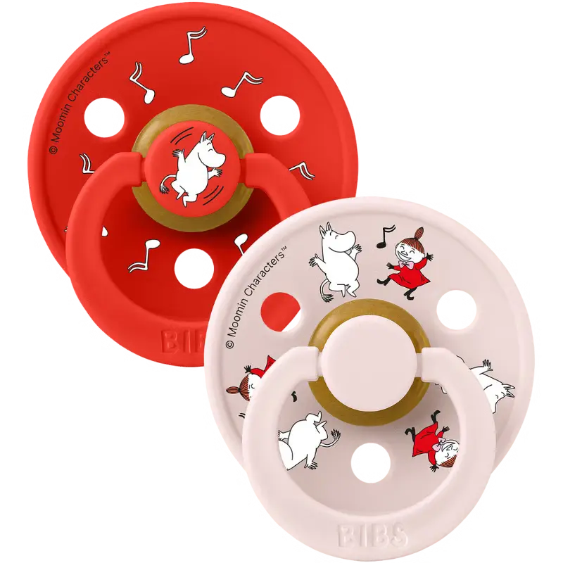 Bibs x Moomin Pacifier Colour 2 pack Dancing Latex Size 2 Candy Apple mix