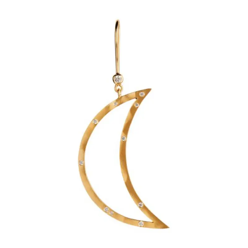Big Bella Moon with Stones Earring / Single