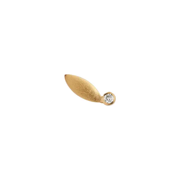 Big dot leaf earring light peridot