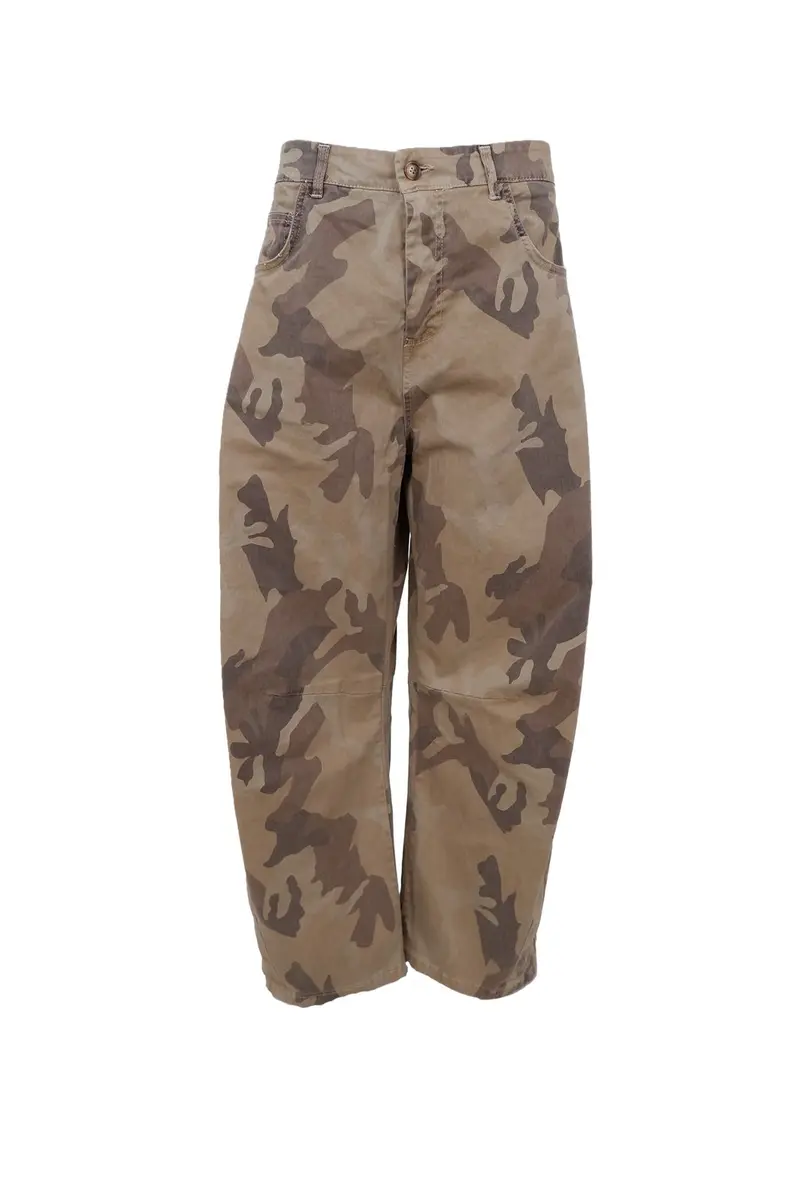 Black Colour - Bcaila Barrel Pant 41330 - Brown Camouflage