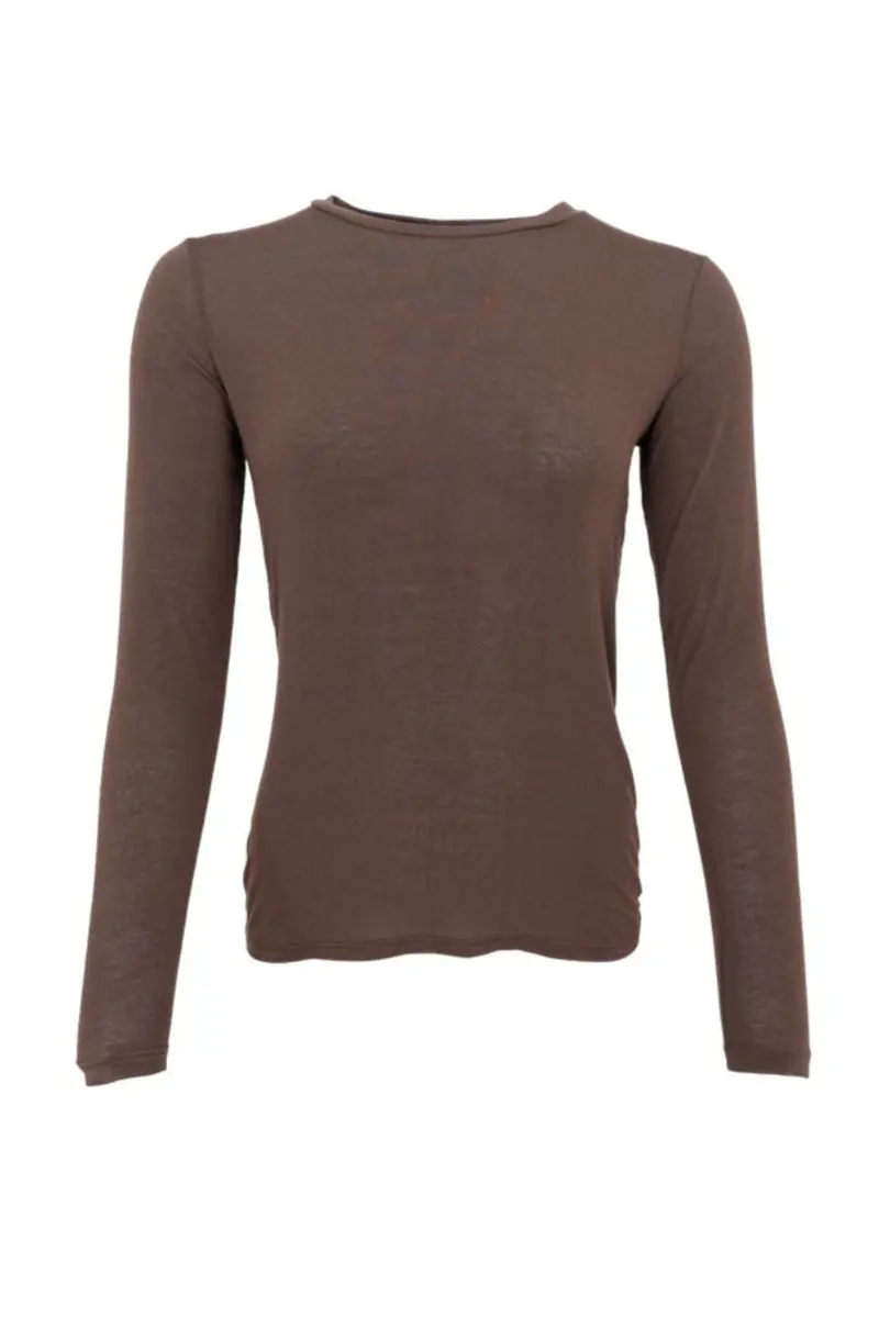 Black Colour - Bcalba Ls Tee 41260 - Shirts,Mesh & Basic Blouses - Coffee Solid