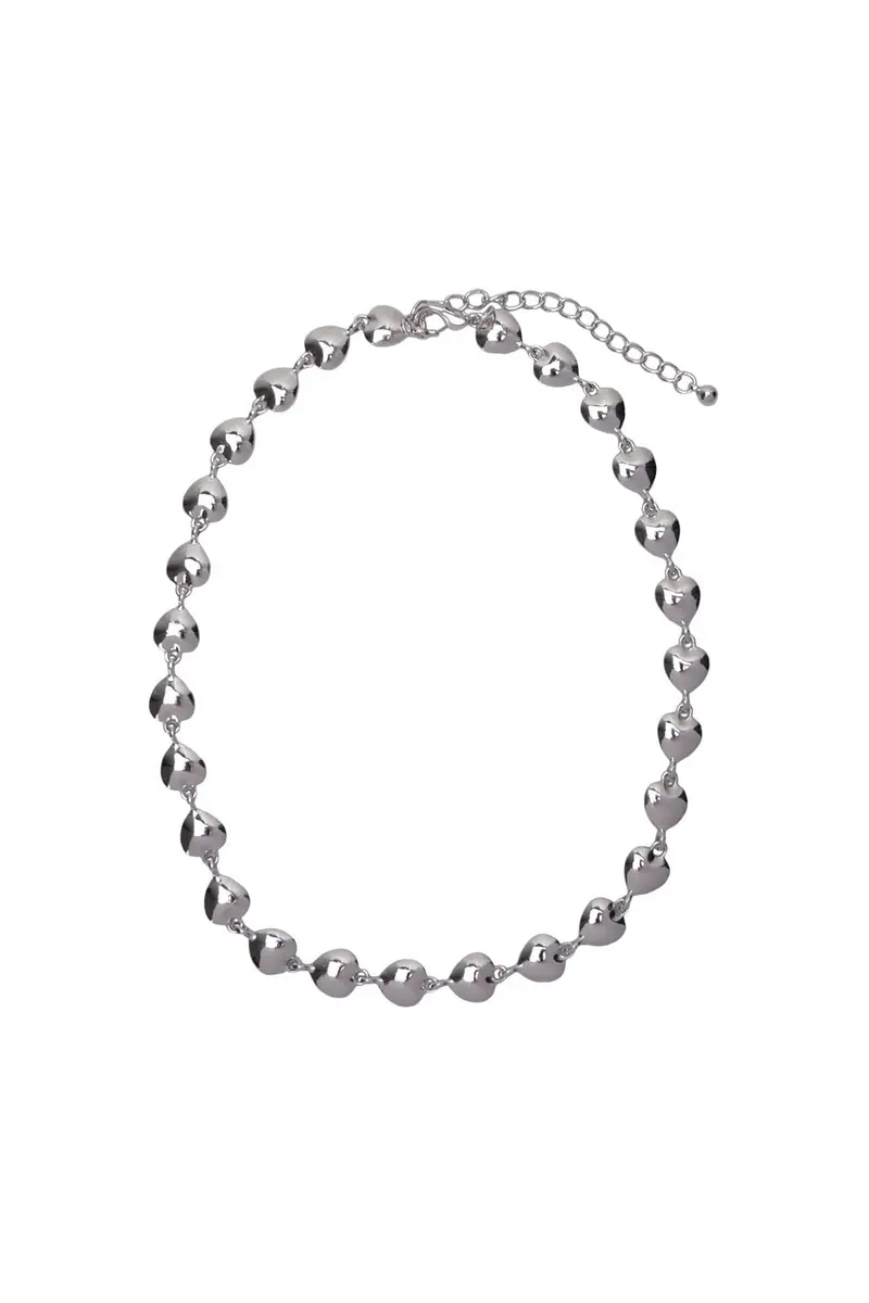 Black Colour - Bcalina Heart Necklace 4436 - Silver Coloured